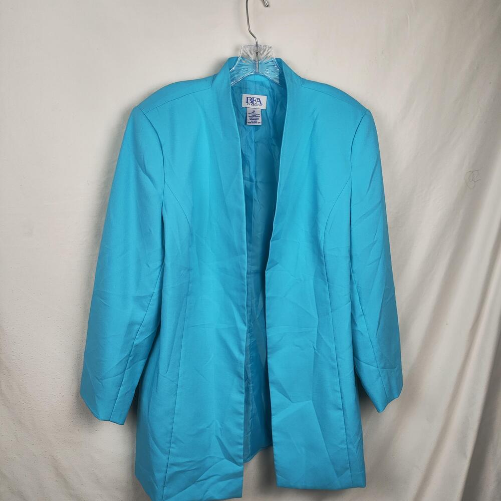 BFA Classics Blazer Womens 18 Blue Open Front Lined Tailored Workwear Jacket